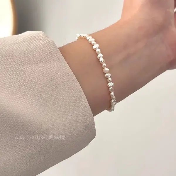 Natural Baroque Shaped Pearl 18k Gold-filled Bracelet Ins High-end French, TKMBeautySupply.com | Canada & USA and Europe Wide FREE shipping