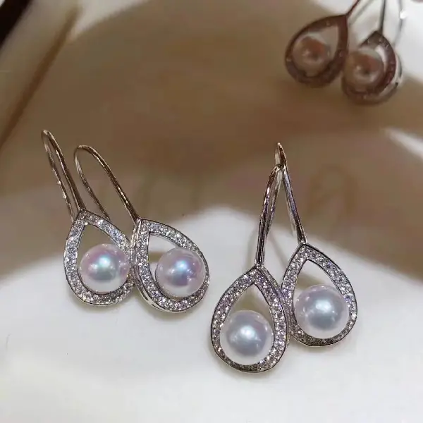 Zhuji Pearl Earrings Temperament Women's Copper Plated 18k, TKM Beauty and Accessories Wholesale Supply | FREE shipping