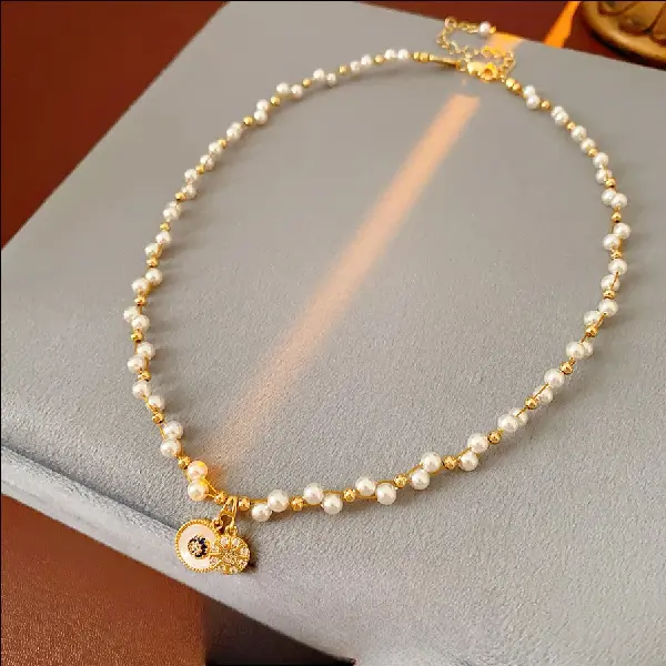 Zircon Pearl Entwined Eight-star Charm Necklace Retro Light Luxury High-end, TKMBeautySupply.com | Canada & USA and Europe Wide FREE shipping