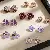 Medieval Vintage Silver Needle Purple Series Diamond Square Earrings Light,tkmbeautysupply.com