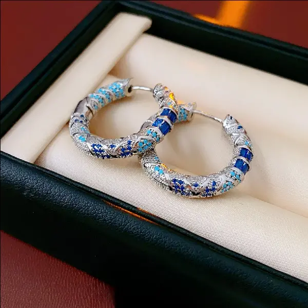Medieval Vintage Light Luxury Earrings, Versatile Palace Zircon Round Niche, TKMBeautySupply.com | Canada & USA and Europe Wide FREE shipping