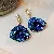 Silver Needle Pleated Blue Irregular Metal Earrings, Temperament And Personalized,tkmbeautysupply.com