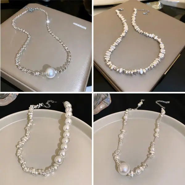 Artificial Broken Silver-shaped Irregular Pearl Necklace, Light Luxury And High-end, TKMBeautySupply.com | Canada & USA and Europe Wide FREE shipping