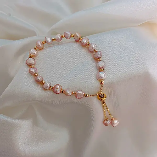 Baroque Freshwater Pearl Crystal Bracelet, Korean Niche Design Light Luxury, TKMBeautySupply.com | Canada & USA and Europe Wide FREE shipping