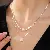 Zirconia Star Beaded Pearl Necklace Light Luxury Niche Clavicle Chain,tkmbeautysupply.com