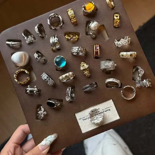 Vintage Zircon Open Ring Niche High-end Index Finger Retro, TKMBeautySupply.com | Canada & USA and Europe Wide FREE shipping
