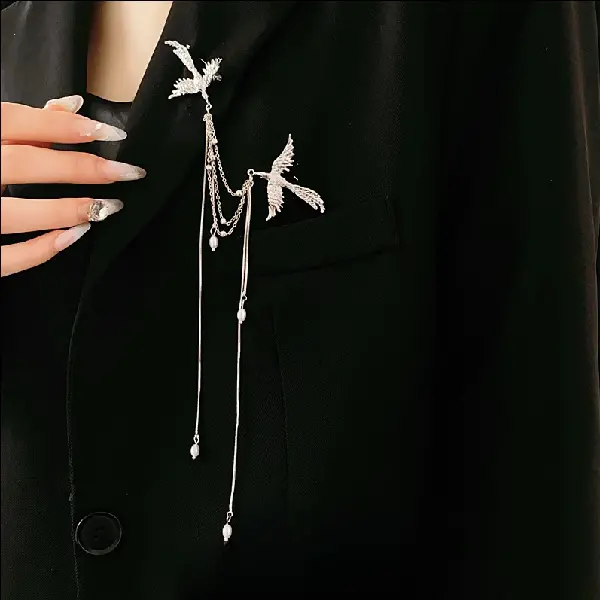 New Chinese Phoenix Pearl Tassel Brooch Corsage Niche Versatile Exquisite, TKMBeautySupply.com | Canada & USA and Europe Wide FREE shipping