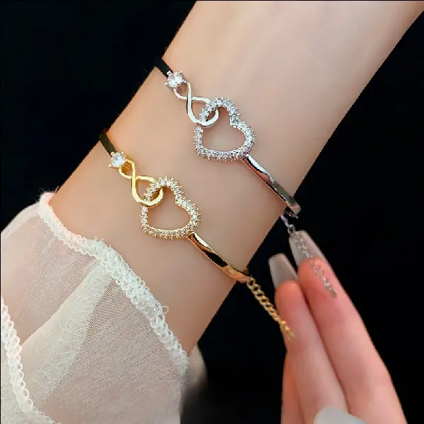 Zircon Love Hollow Bracelet Simple And Versatile Light Luxurious High-end, TKMBeautySupply.com | Canada & USA and Europe Wide FREE shipping