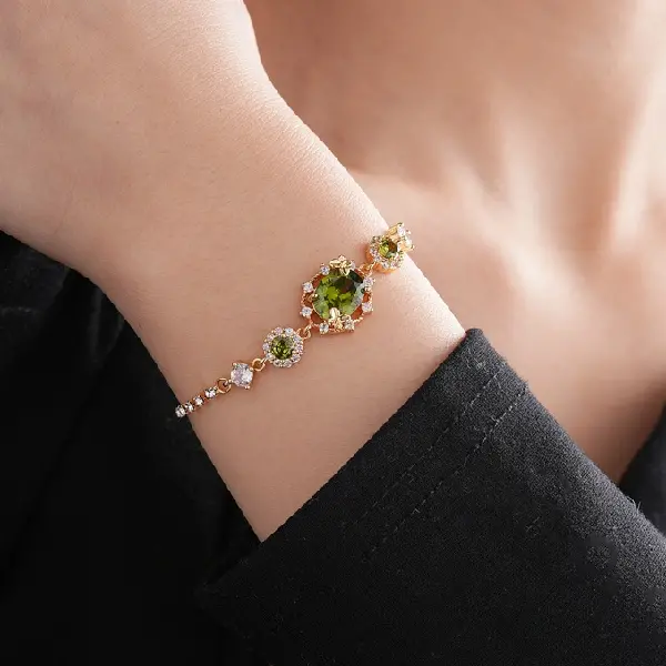 Real Gold Electroplated Diamond Oval Butterfly Bracelet Light Luxury Palace, TKMBeautySupply.com | Canada & USA and Europe Wide FREE shipping