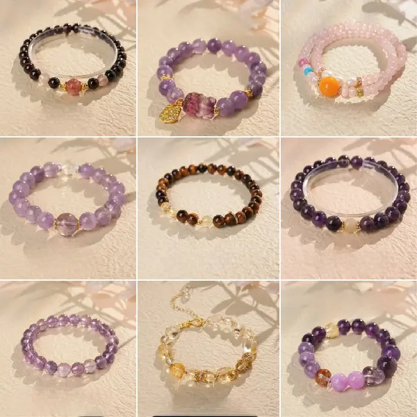 Artificial Crystal Tiger Eye Garnet Bracelet, Chinese, Versatile Light Luxury,, TKMBeautySupply.com | Canada & USA and Europe Wide FREE shipping