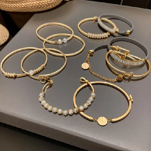 Real Gold Electroplated Zircon Letter Bracelet Cold Personality Ins Super, TKMBeautySupply.com | Canada & USA and Europe Wide FREE shipping