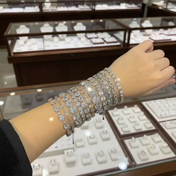Zircon Flower Silver Series Bracelet Niche Light Luxury Design High-end, TKMBeautySupply.com | Canada & USA and Europe Wide FREE shipping
