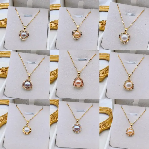 Natural Freshwater Pearl Charm Necklace Summer Wholesale Ins Cross-border E-commerce, TKMBeautySupply.com | Canada & USA and Europe Wide FREE shipping
