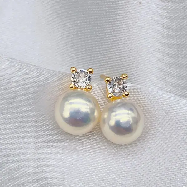 Classic Princess 925 Silver Needle Stud Earrings, Natural Freshwater Pearls, TKM Beauty and Accessories Wholesale Supply | FREE shipping