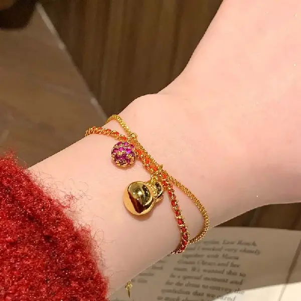 30# bracelet-gold-red,tkmbeautysupply.com