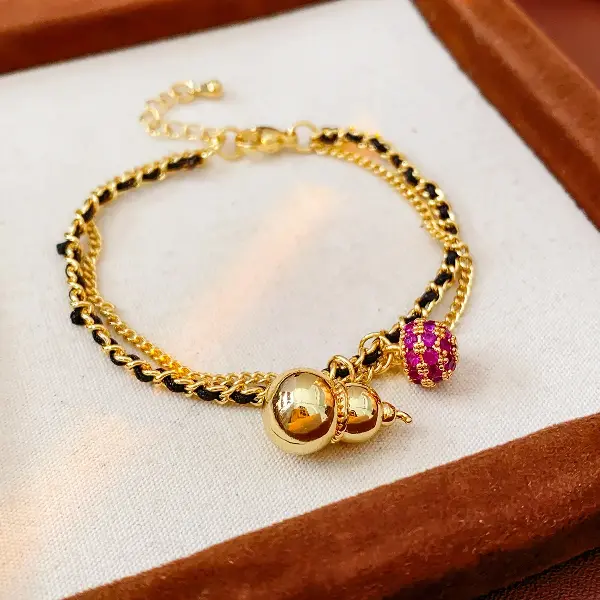 31# bracelet-gold-black,tkmbeautysupply.com