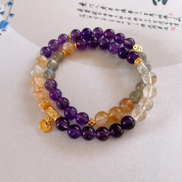 35# bracelet-gold-yellow-purple,tkmbeautysupply.com