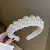 Small Fresh Fabric Striped Simple Hair Hoop Korean Versatile Sweet - 1# headband-white imitation pearl