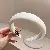 Small Fresh Fabric Striped Simple Hair Hoop Korean Versatile Sweet - 2# headband-white velvet