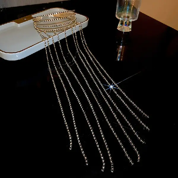 9# long diamond tassel multi-layer headband,tkmbeautysupply.com
