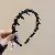 Small Fresh Fabric Striped Simple Hair Hoop Korean Versatile Sweet - 14# acrylic wool wrapped wavy headband