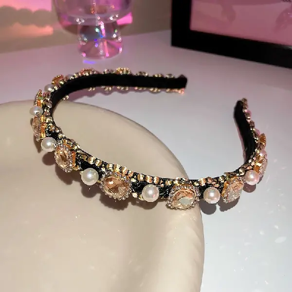 19# pearl and diamond headband,tkmbeautysupply.com