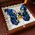 Medieval Vintage Butterfly Inlaid Diamond Open Ring Super Fairy Retro - Open Ring-Blue-Green