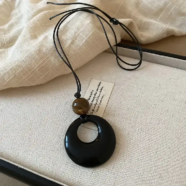 4-Resin ring bead tether necklace,tkmbeautysupply.com