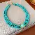 Medieval Vintage Multi-layered Green Stone Set,able And Versatile Bohemian Jewelry, - Necklace-blue