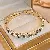 Real Gold Electroplated Zircon Letter Bracelet Cold Personality Ins Super - 16 Open Bracelet-Silver Green Diamond-Square