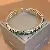Real Gold Electroplated Zircon Letter Bracelet Cold Personality Ins Super - 17 Open Bracelet - Green - Square.