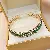 Real Gold Electroplated Zircon Letter Bracelet Cold Personality Ins Super - Bracelet - green - rectangular.