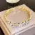Real Gold Electroplated Zircon Letter Bracelet Cold Personality Ins Super - 19 open bracelet-gold crystal with diamonds.
