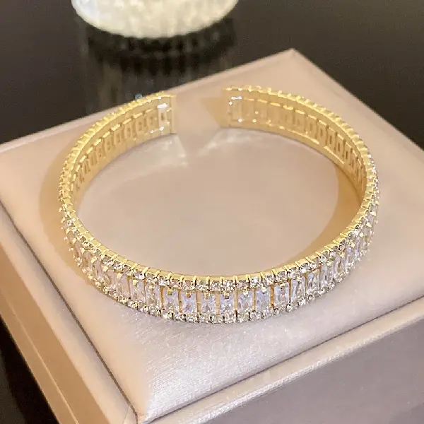 19 open bracelet-gold crystal with diamonds.,tkmbeautysupply.com