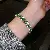 Emerald Square Geometric Diamond Zircon Bracelet Light Luxury Personality Ins - 6 Bracelet-Silver Green Diamond Square