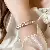 Zircon Flower Silver Series Bracelet Niche Light Luxury Design High-end - 14# Silver-Pink-Manta Rose Pearl Zircon Double Layer Pull-Out Bracelet