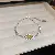 Zircon Flower Silver Series Bracelet Niche Light Luxury Design High-end - 33# Silver-Yellow-Zircon Square Bracelet