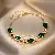 Real Gold Electroplated Emerald Crystal Bracelet, Light Luxury, Personalizedy Zircon, - Bracelet.
