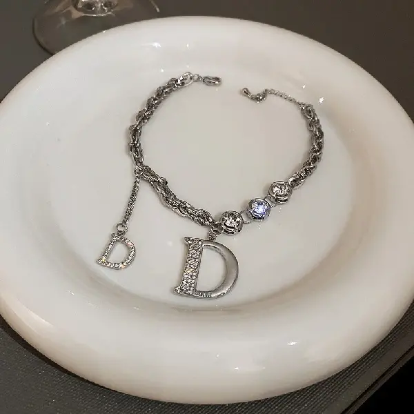 9# Bracelet-Silver Letter D,tkmbeautysupply.com