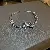 Real Gold Electroplated Emerald Crystal Bracelet, Light Luxury, Personalizedy Zircon, - 15# bracelet-silver bow stitching.