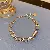 Real Gold Electroplated Emerald Crystal Bracelet, Light Luxury, Personalizedy Zircon, - 24# bracelet-gold chain.
