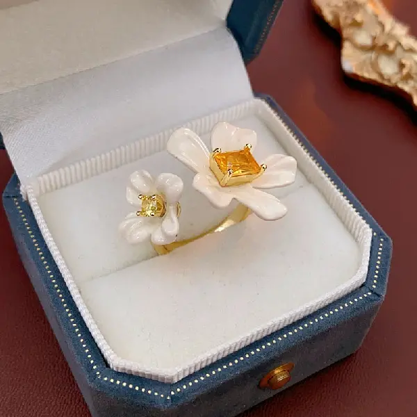 Ring-gold white (real gold plating),tkmbeautysupply.com