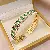 Emerald Square Geometric Diamond-set Zircon Open Bracelet Light Luxury Personality - 1 bracelet-green diamond-rectangular