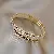 Emerald Square Geometric Diamond-set Zircon Open Bracelet Light Luxury Personality - 3 bracelet-gold crystal with diamonds