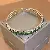Emerald Square Geometric Diamond-set Zircon Open Bracelet Light Luxury Personality - 5 bracelets-green-square