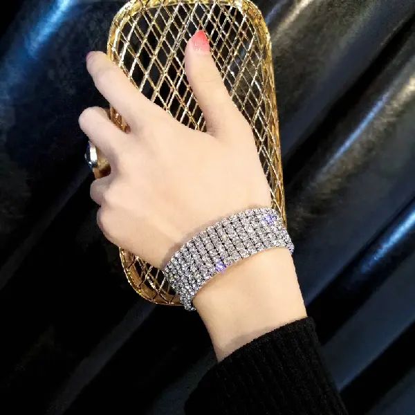 6 silver diamond bracelet,tkmbeautysupply.com
