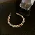 Emerald Square Geometric Diamond-set Zircon Open Bracelet Light Luxury Personality - 13 gold rectangular bracelet