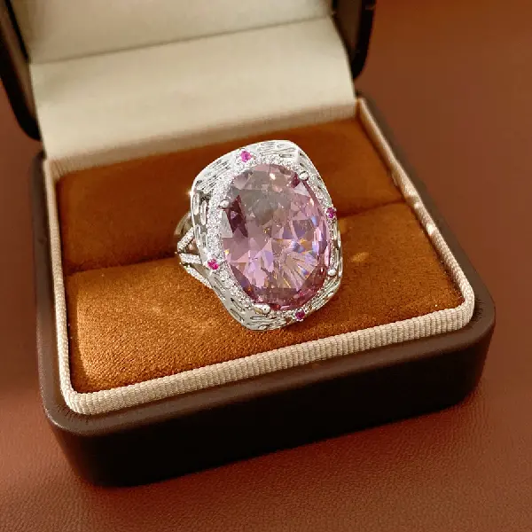 15# ring-metal zircon oval fashionable and exquisite living ring,tkmbeautysupply.com