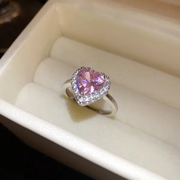 17# Ring-Zircon Love Simple Fashion Open Ring,tkmbeautysupply.com