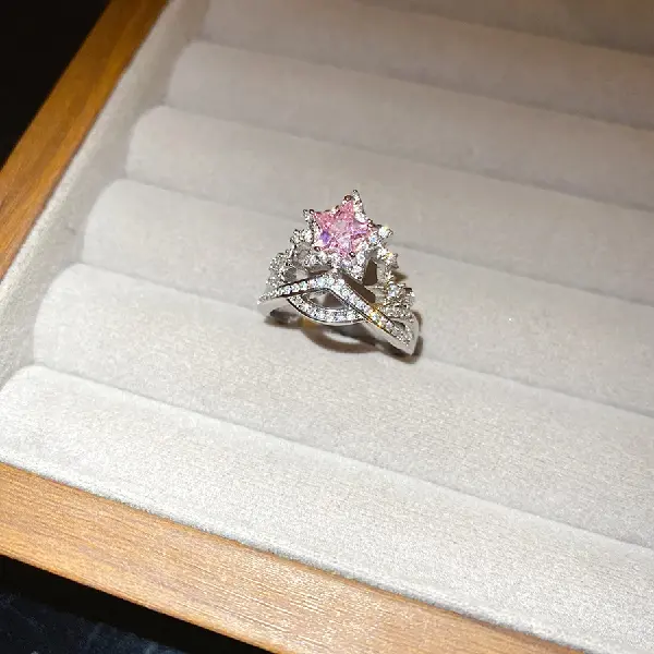 22# Ring-Zircon Star Cross Crown Fashion Open Ring,tkmbeautysupply.com
